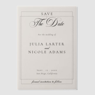 Classic Black Calligraphy Wedding Save The Date Vellum Invitations