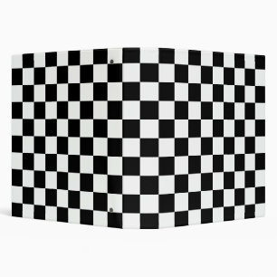 Classic black checkerboard 3 ring binder
