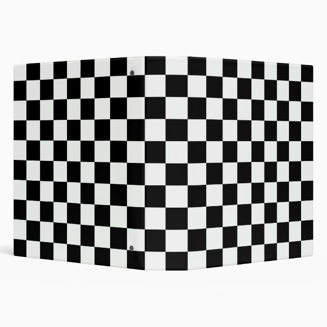 Classic black checkerboard 3 ring binder (Background)