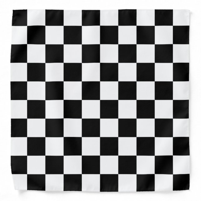Classic black checkerboard bandana (Front)