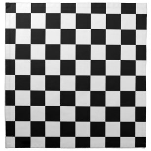Classic black checkerboard cloth napkin