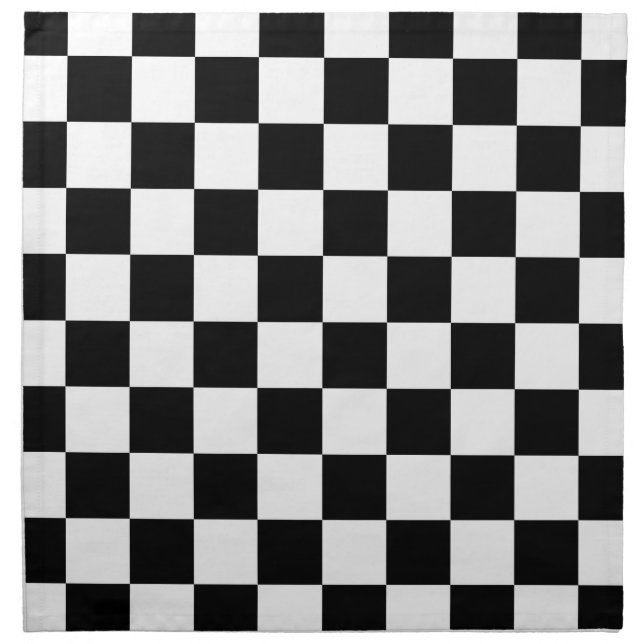 Classic black checkerboard cloth napkin (Front)