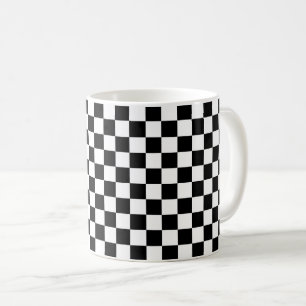 Classic black checkerboard coffee mug