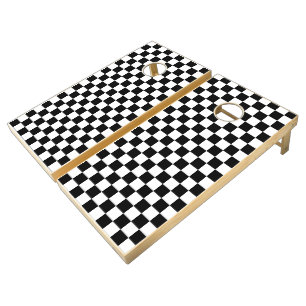 Classic black checkerboard cornhole set