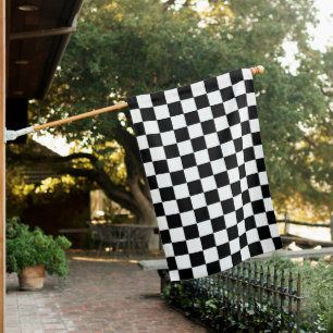 Classic black checkerboard house flag