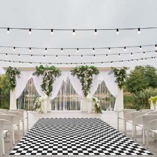 Classic black checkerboard outdoor rug