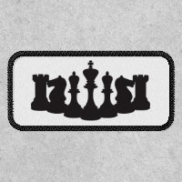 Classic Black Chess Piece and White Background