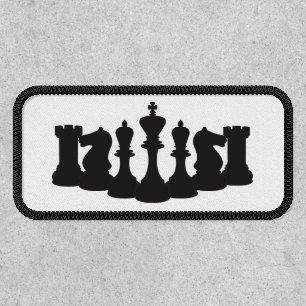 Classic Black Chess Piece and White Background Patch