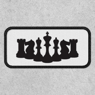 Classic Black Chess Piece and White Background Patch