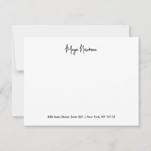CLASSIC BLACK CHIC SIGNATURE MONOGRAM NAME NOTE CARD