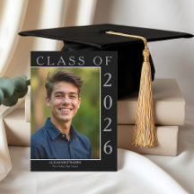 Classic Black Class of 2026 Graduate Custom Photo