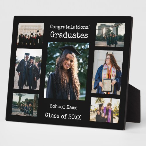 Classic Black Congratulations Graduates Photo Plaque