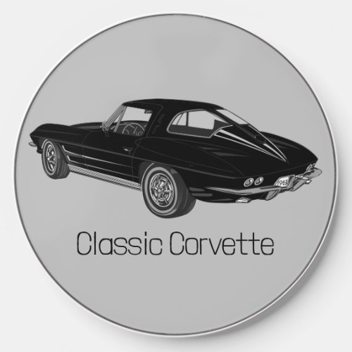 Classic Black Corvette Design Wireless Charger