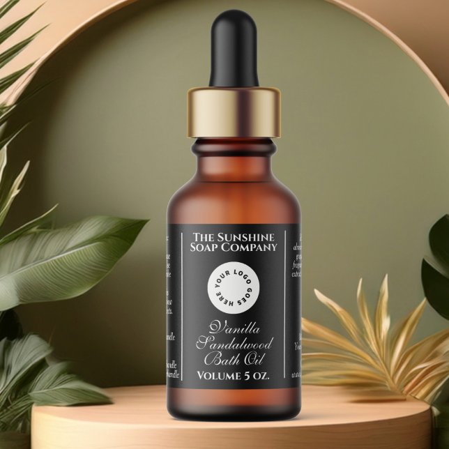 Classic black cosmetics dropper bottle label logo (Creator Uploaded)