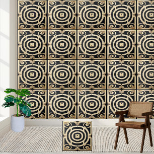 Classic Black Cream White Greek Design Wall Floor  Ceramic Tile