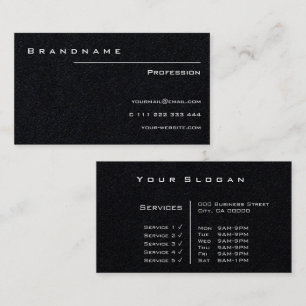 Classic Black Custom Professional Classy Clean Business Card