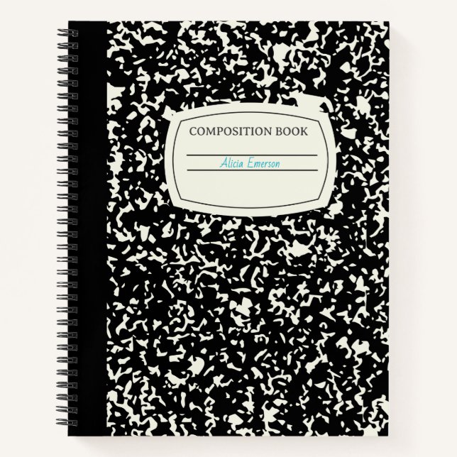 Classic Black Customizable Composition  Notebook (Front)