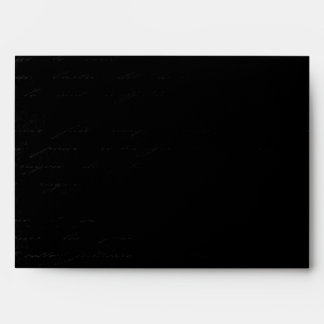 Classic Black Damask: Custom Linen Wedding A-7 Envelope