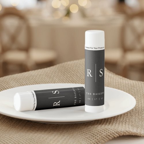 Classic Black & Ecru Monogram Wedding Favor