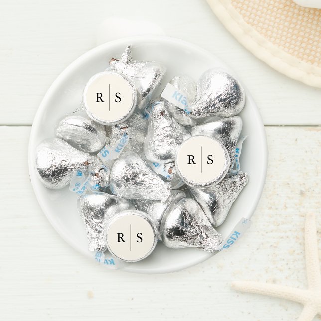 Classic Black & Ecru Monogram Wedding Hershey®'s Kisses® (Creator Uploaded)