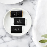 Classic Black & Ecru Monogram Wedding Hershey's Miniatures<br><div class="desc">Finish your wedding dessert table,  welcome bags,  or favors in elegant style with these monogram chocolates in classic black with your initials in warm ivory ecru serif lettering.</div>