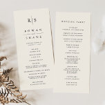 Classic Black & Ecru Monogram Wedding Program<br><div class="desc">Share your wedding ceremony and bridal party details in elegant style with these monogram wedding programs in warm ivory ecru with your initials in traditional serif black lettering,  bisected by a thin vertical line. Customize the front with your ceremony details,  and add your wedding party to the back.</div>