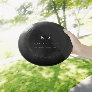 Classic Black & Ecru Monogram Wedding Wham-O Frisbee