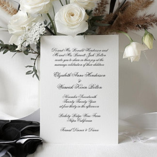 Classic Black Elegant Calligraphy | Formal Wedding Invitation