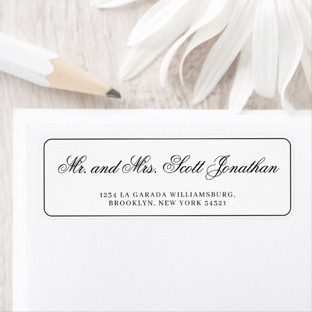 Classic Black Elegant Calligraphy Simple Label (Insitu)