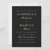 Classic Black Elegant Photo Wedding Invitation | Zazzle