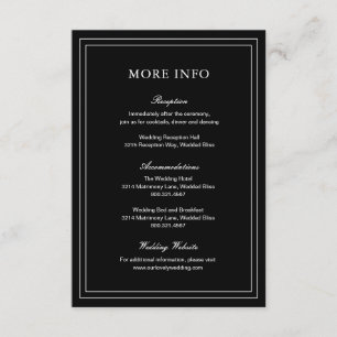 Classic Black Elegant Wedding Enclosure Card