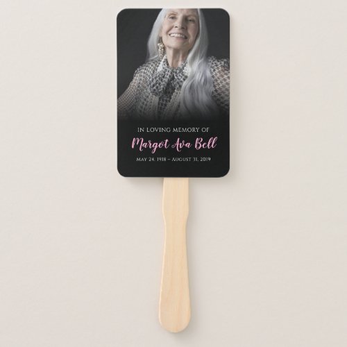 Classic Black Funeral Memorial Hand Fan