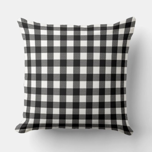 Classic Black Gigham Pattern Throw Pillow