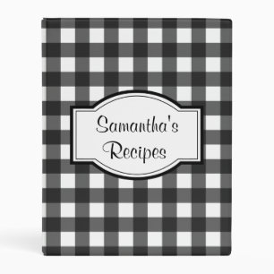 Classic Black Gingham Recipe Binder