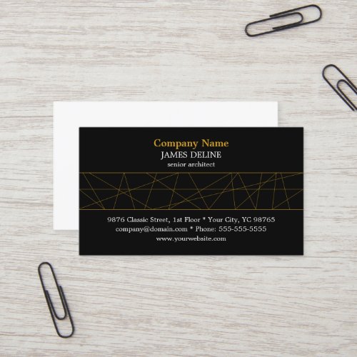 Classic Black Gold Architect Business Card