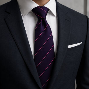 Classic Black & Gold Diagonal Stripe Neck Tie