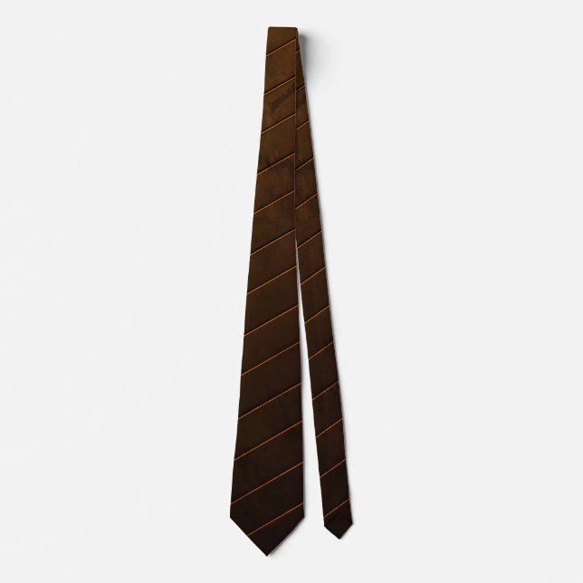 Classic Black & Gold Diagonal Stripe Neck Tie (Front)