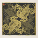 Classic Black Gold Dragon  Scarf<br><div class="desc">The Chic Golden Dragon,  It is a graphic metaphor created for You.

You can personalize the text with Your Name or Your Customer Name or any phrase that Inspires You.</div>