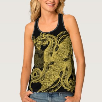 Classic Black Gold Dragon Tank Top