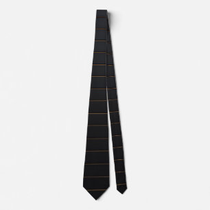 Classic Black & Gold Horizontal Stripe Neck Tie