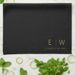 Classic Black Gold Minimalist Monogram Name Kitchen Towel<br><div class="desc">Elevate your kitchen's style and functionality with our Classic Elegant Modern Minimalist Monogram Kitchen Towels. Meticulously designed, these towels seamlessly merge timeless sophistication with contemporary minimalism, making them an essential addition to your culinary space. Crafted with precision and attention to detail, these kitchen towels are more than just practical items;...</div>
