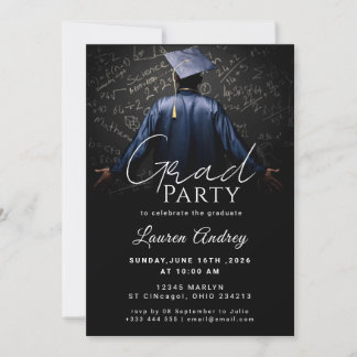 Classic Black Graduation Invitation