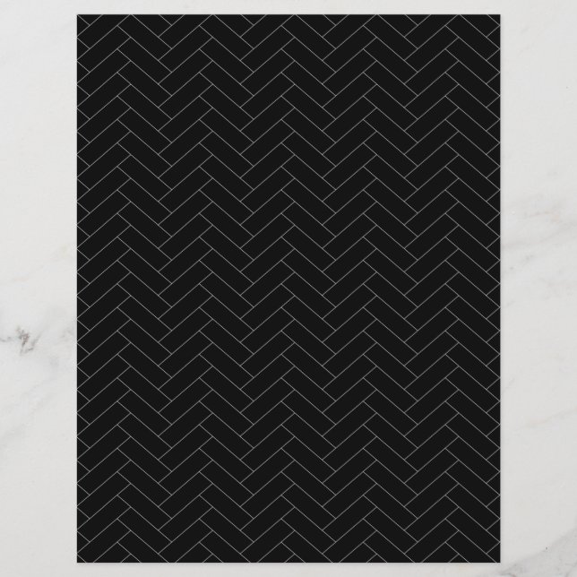 Classic Black Gray Herringbone Pattern (Front)