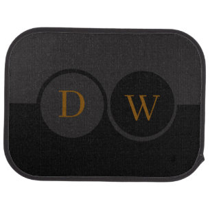 classic black &gray initial monogram car floor mat