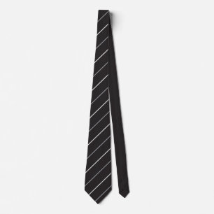 Classic Black Gray White Stripe Pattern Neck Tie