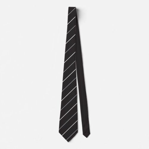 Classic Black Gray White Stripe Pattern  Neck Tie