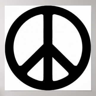 Classic Black Groovy Peace Symbol Poster