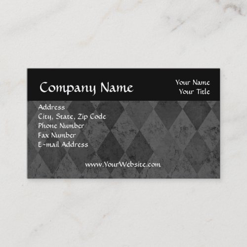 Classic Black Harlequin Business Card