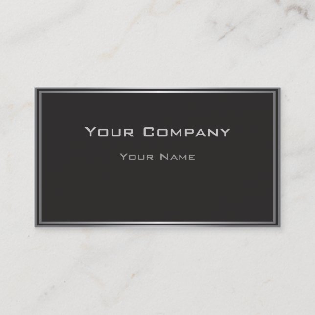 Classic Black Highlighted Border Business Card (Front)