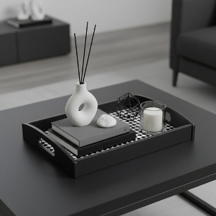 Classic black houndstooth pattern serving tray
